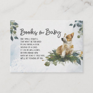 Baby Shower Book Request Corgi Puppy Enclosure Card