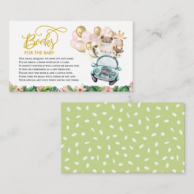 Baby Shower Book Request Enclosure Card | Safari (Front/Back)