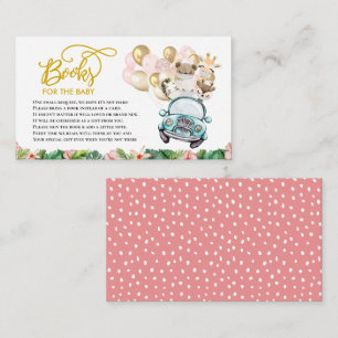 Baby Shower Book Request Enclosure Card Safari