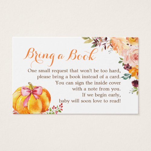 Baby Shower Book Request Fall Pumpkin Floral