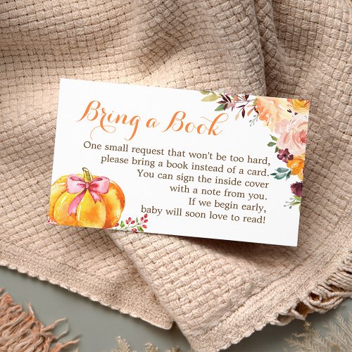 Baby Shower Book Request Fall Pumpkin Floral