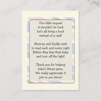 Baby Shower Book Request Insert  Card by PixiePrints at Zazzle