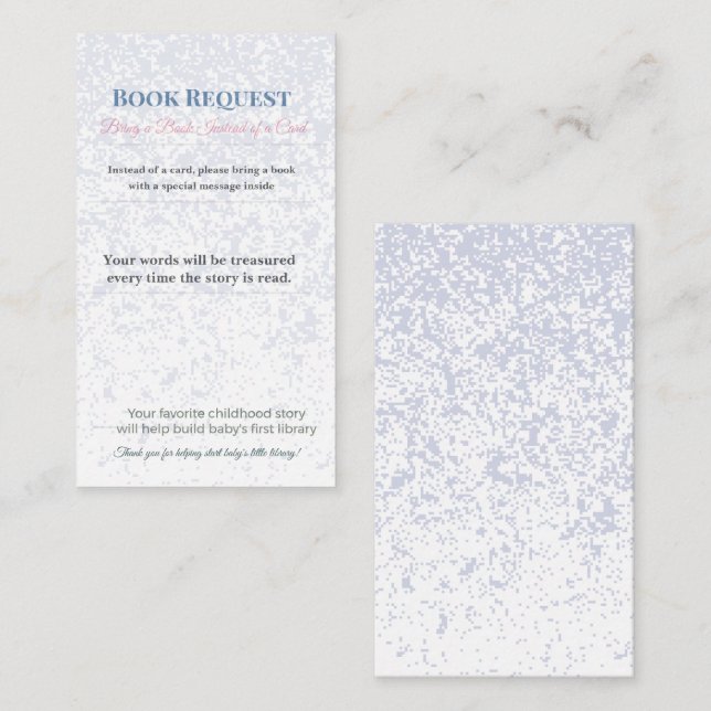 Baby Shower Book Request | Library Card Keepsake (Front/Back)