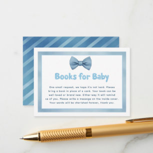 Baby Shower Book Request Light Blue Bow Tie Enclosure Card