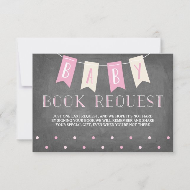 Baby Shower Book Request Pink Invitation (Front)