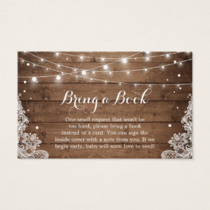 Baby Shower Book Request Rustic Winter Snow Lace