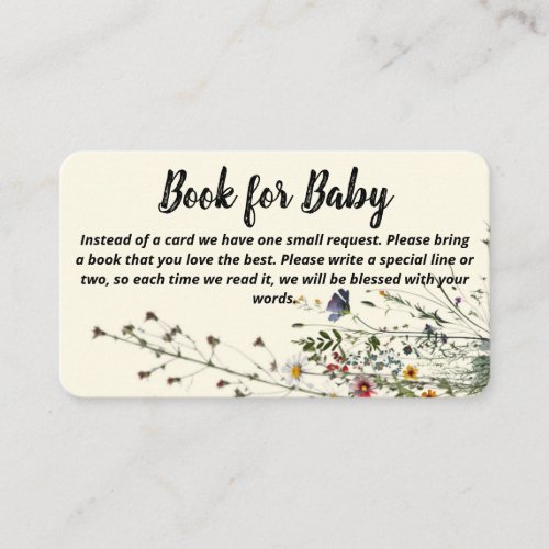 Baby Shower Book Request Wildflower Collection Enclosure Card