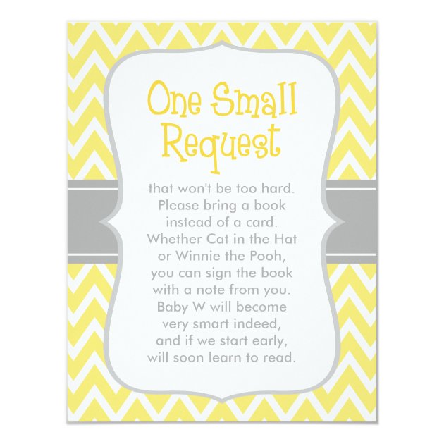 Baby Shower Book Request | Yellow And Gray Invitation