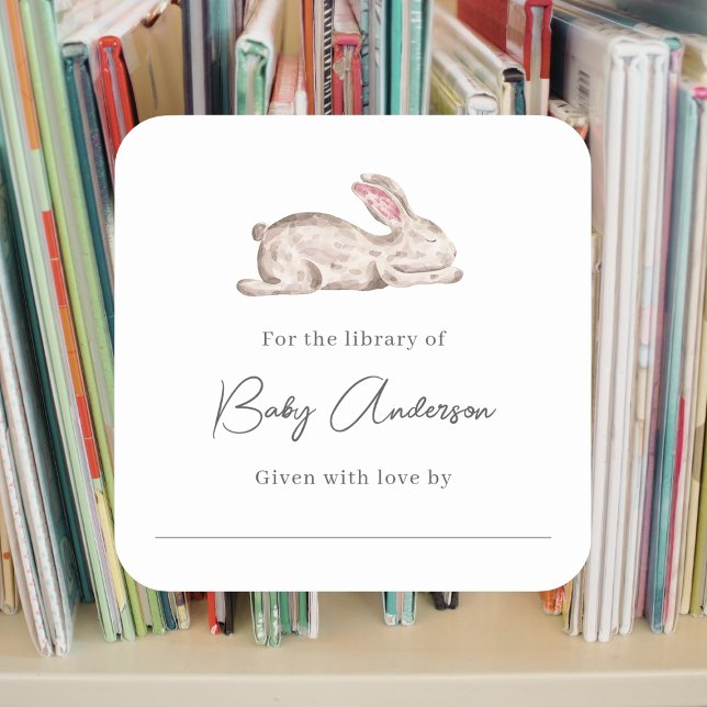 Baby shower bookplate sleeping bunny (Creator Uploaded)