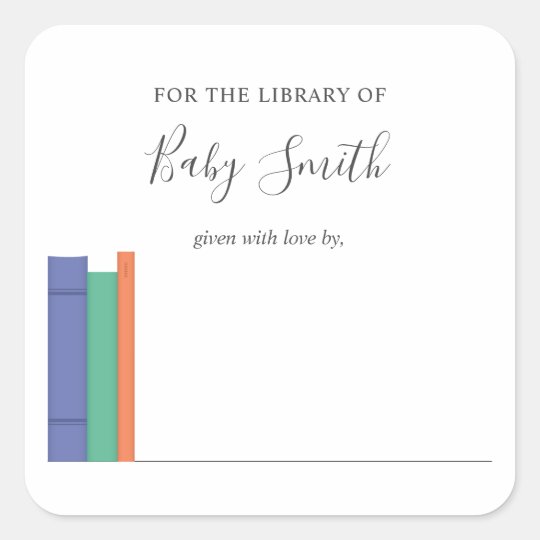 Baby Shower Bookplate Sticker