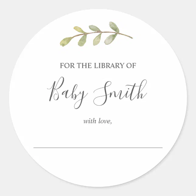 Baby Shower Bookplate Sticker Zazzle
