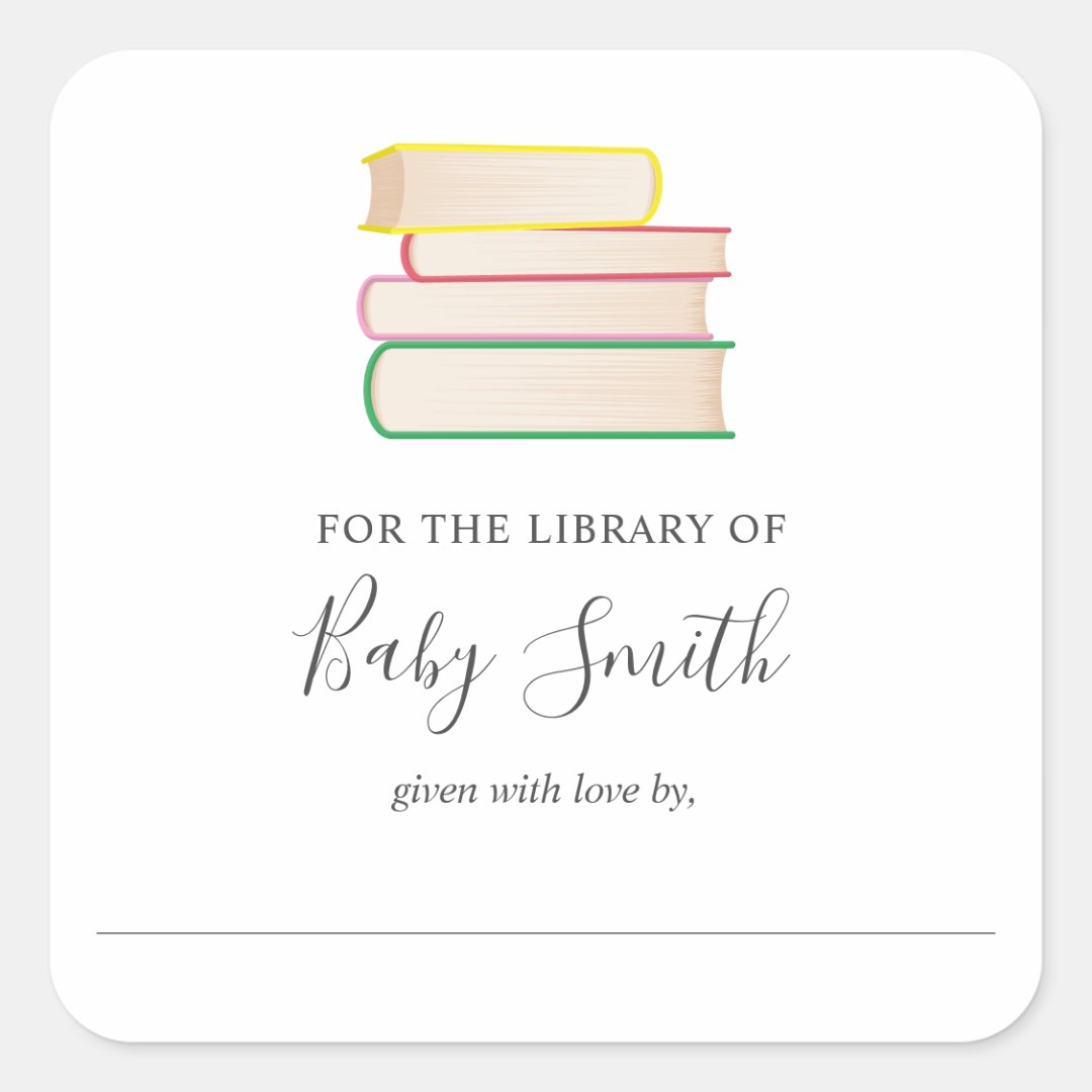 Baby Shower Bookplate Sticker Zazzle