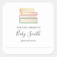 Baby Shower Bookplate Sticker