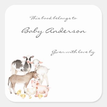 Baby Shower Bookplates / Farm Animals by lemontreecards at Zazzle