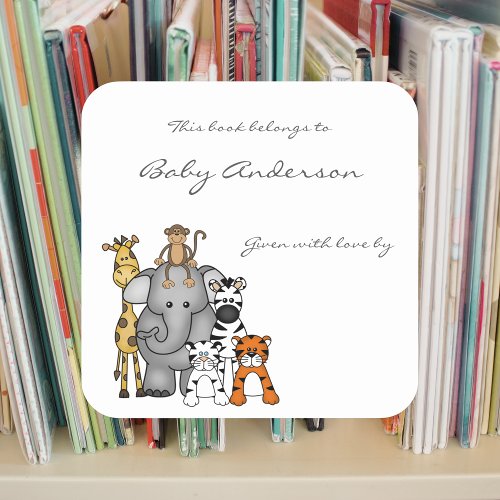 Baby Shower bookplates  jungle animals