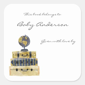 Baby Shower Bookplates / Travel Theme by lemontreecards at Zazzle