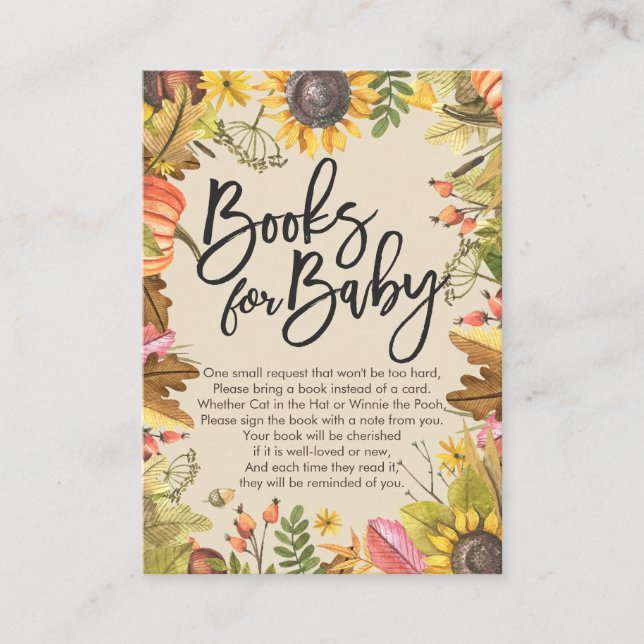 Baby Shower Books for Baby / Bring a book Request Enclosure Card (Front)
