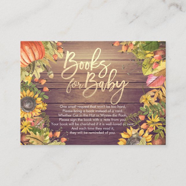 Baby Shower Books for Baby / Bring a book Request Enclosure Card (Front)