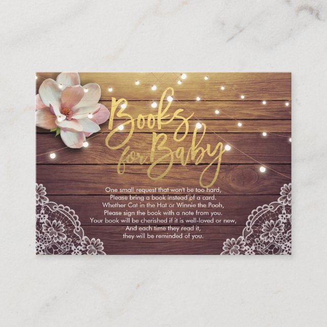 Baby Shower Books for Baby / Bring a book Request Enclosure Card (Front)
