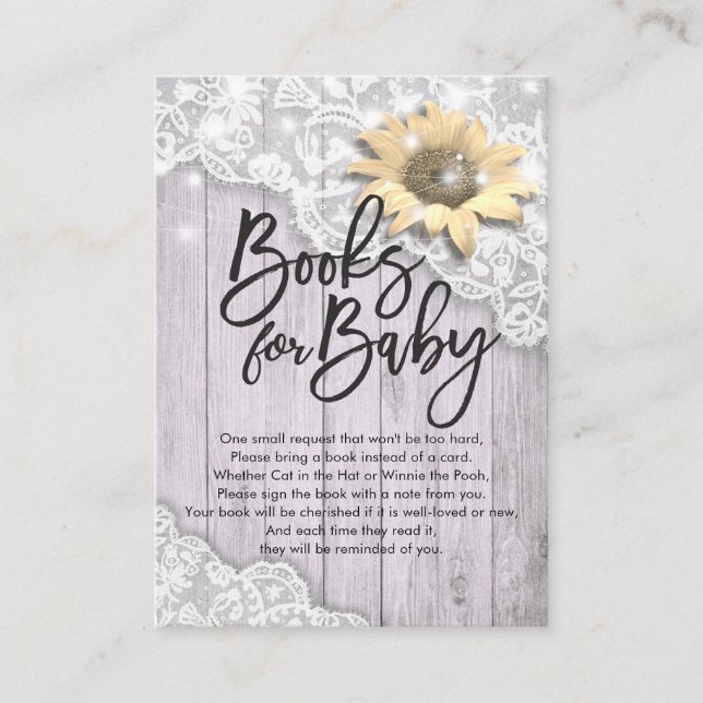 Baby Shower Books for Baby / Bring a book Request Enclosure Card (Front)