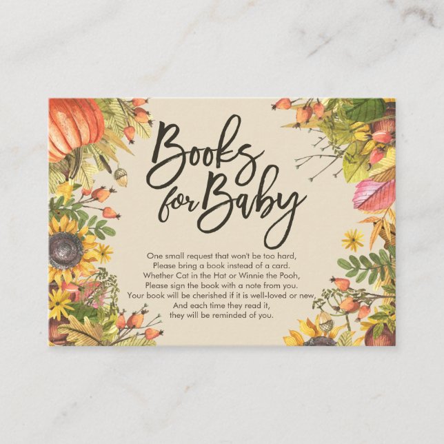 Baby Shower Books for Baby / Bring a book Request Enclosure Card (Front)