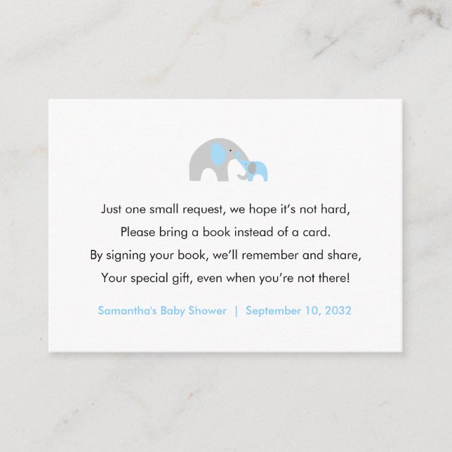 Baby Shower books for baby Enclosure Card (Front)