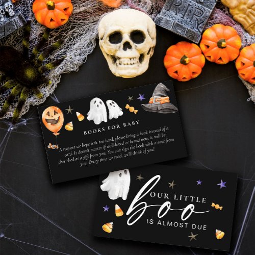 Baby Shower Books for Baby Halloween Black Enclosure Card