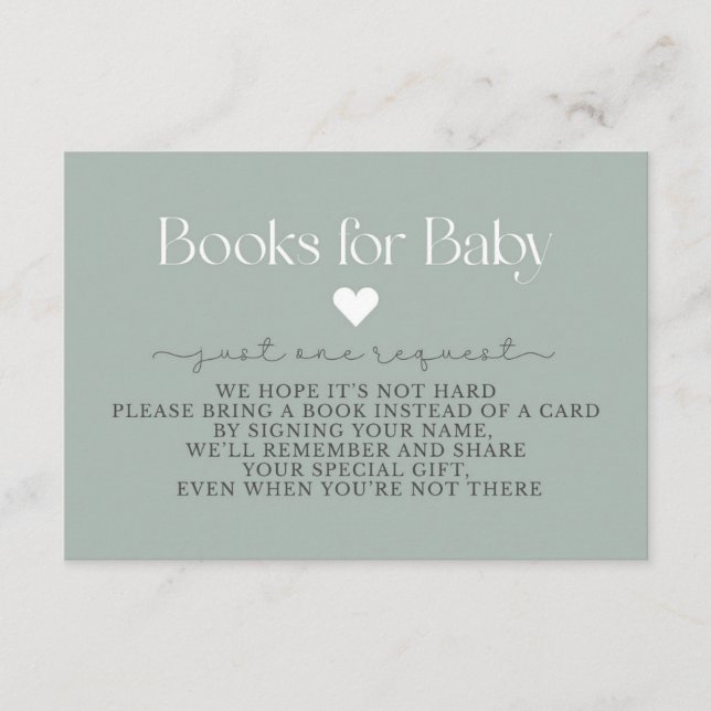 Baby Shower, Books for Baby, Insert card (Front)