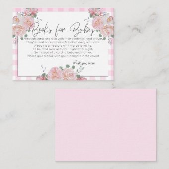 Baby Shower Books for Baby | Pink Floral Baby Enclosure Card | Zazzle