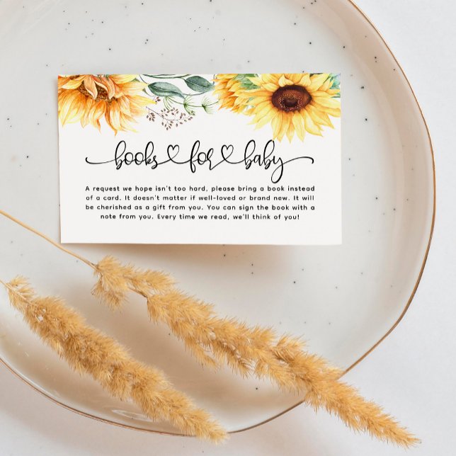 Baby Shower Books for Baby Sunflower Enclosure Card (Creator Uploaded)