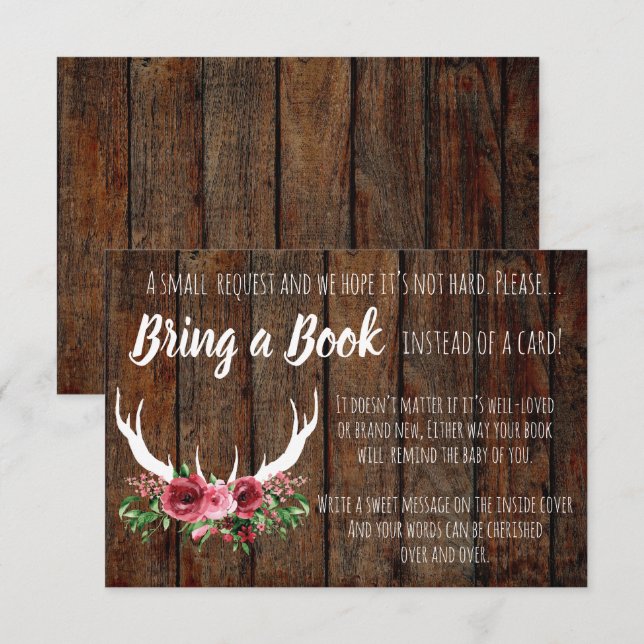 Baby Shower Books For The Baby Card (Front/Back)