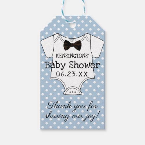 Baby Shower Bow Tie Bodysuit Thank You Gift Tags