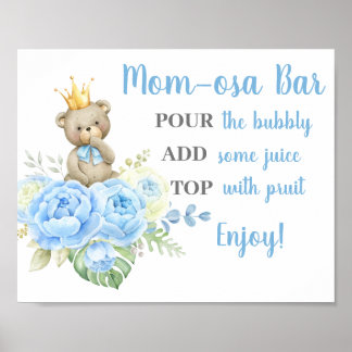 Baby Shower Boy Bear Momosa Sign