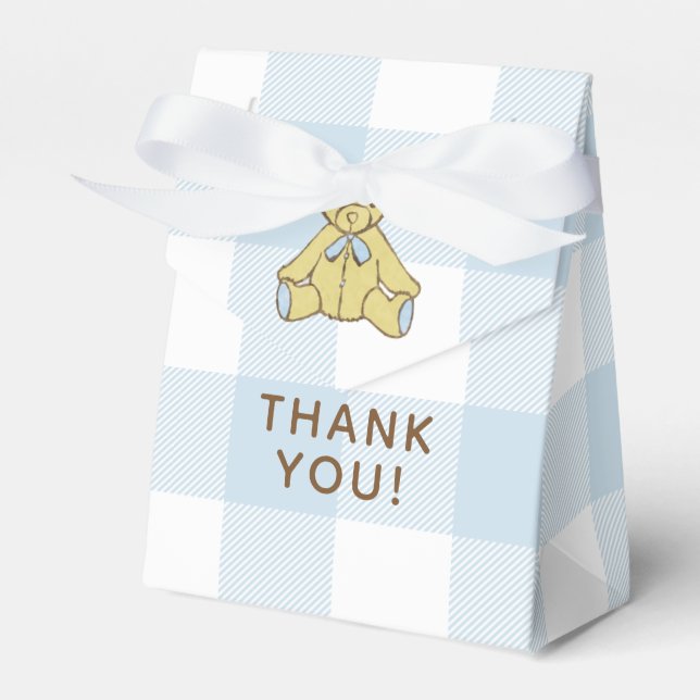 Baby Shower Boy Bear Thank You Favor Boxes (Front Side)
