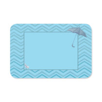 Baby Shower Boy Bird & Umbrella Name Tag