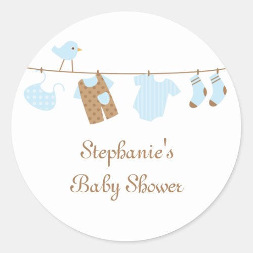 Baby shower boy birds and laundry stickers