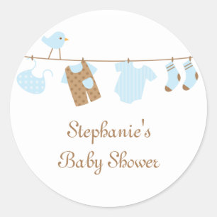 Baby shower boy birds and laundry stickers