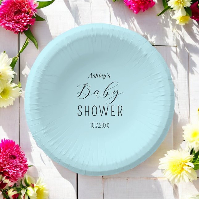 Baby Shower Boy Blue Elegant  Paper Bowls (Creator Uploaded)