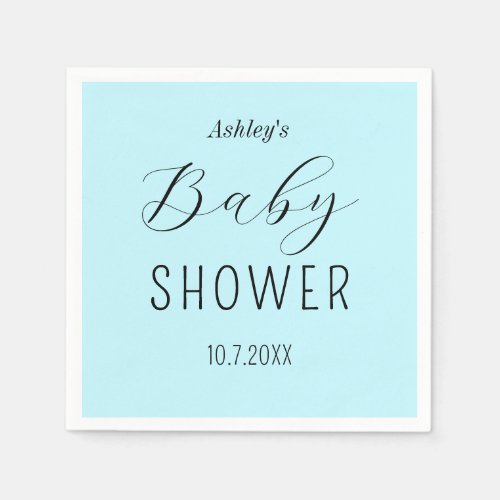 Baby Shower Boy Blue Elegant Paper Napkin