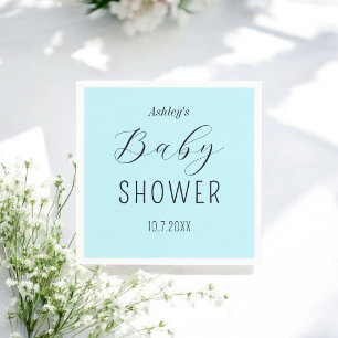 Baby Shower Boy Blue Elegant Paper Napkin
