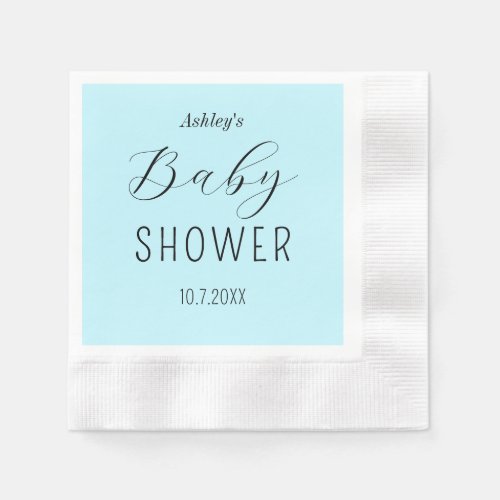 Baby Shower Boy Blue Elegant Paper Napkin