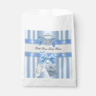 Baby Shower Boy Blue Little Prince Crown 3a Favor Bag