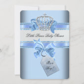 Baby Shower Boy Blue Little Prince Crown Invitation (Front)