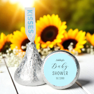Baby Shower Boy Blue Minimalist Calligraphy Hershey®'s Kisses®