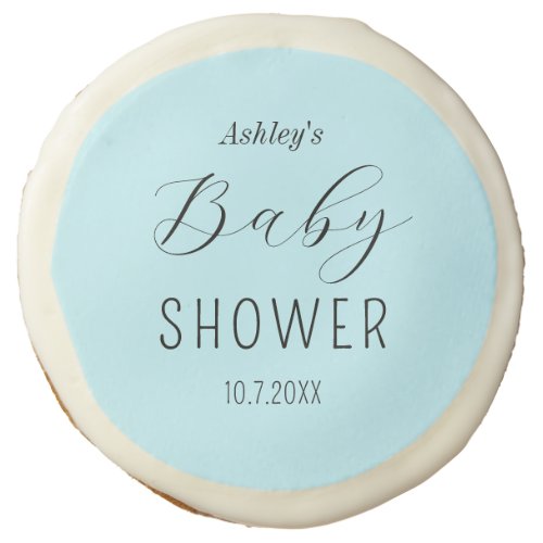 Baby Shower Boy Blue Minimalist  Sugar Cookie