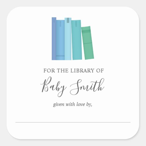 Baby Shower Boy Bookplate Sticker