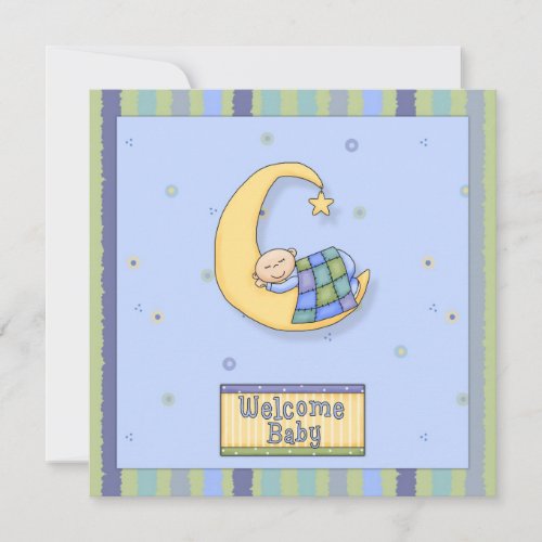 Baby Shower Boy Decorative Design Custom Invitation