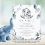 Baby Shower Boy Elephant Watercolor Budget Invite