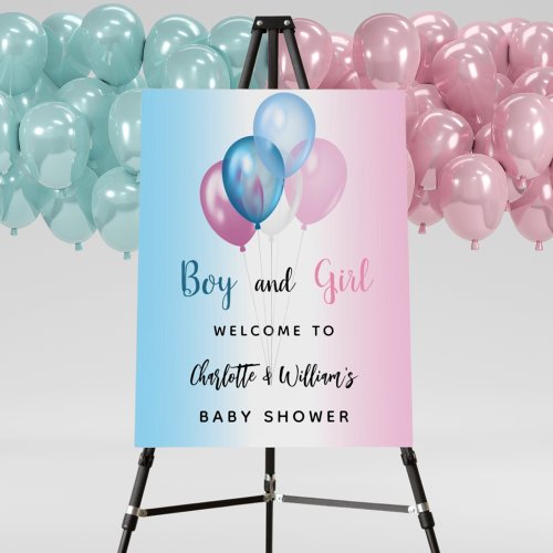 Baby Shower boy girl blue pink welcome Foam Board