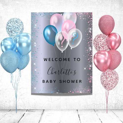 Baby Shower boy girl blue pink welcome Poster